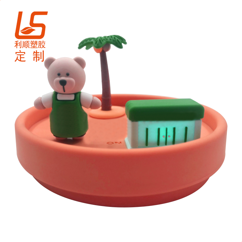 定制LED发光硅胶杯垫 硅胶LED发光杯垫