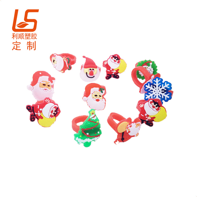 定制PVC儿童节发光戒指 卡通软胶公仔戒指灯