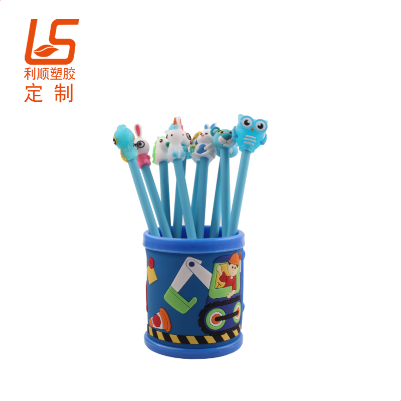 定制PVC软胶笔筒 滴胶立体图案笔筒