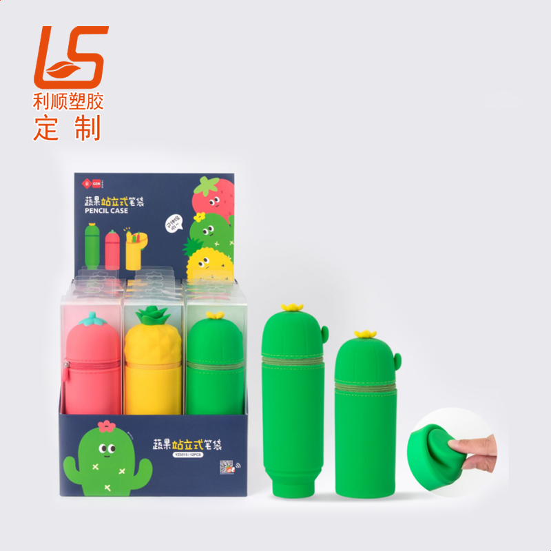 定制硅胶文具笔盒 卡通立体公仔文具盒