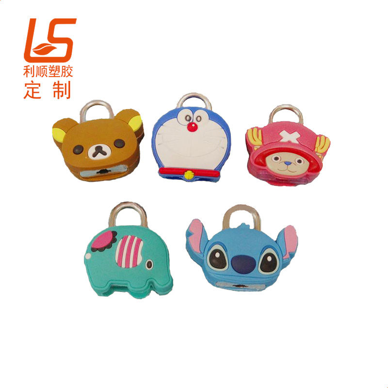 定制硅胶公仔迷你挂锁 卡通软胶迷你锁
